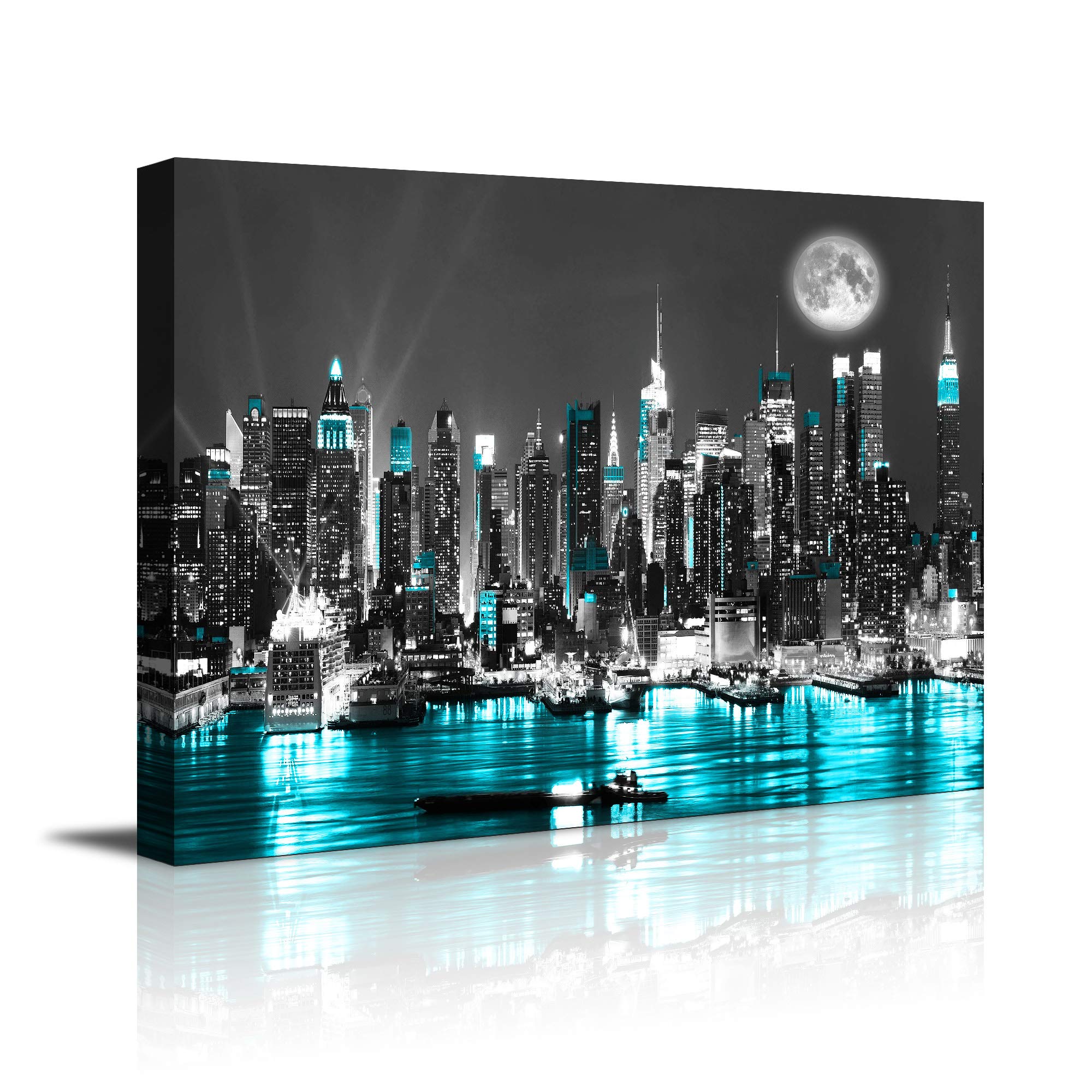 Book Cover canvas wall art blue sea New York paintings Wall Art,Black and White Stretched wall art for bedroom artwork Canvas Art Prints, 12