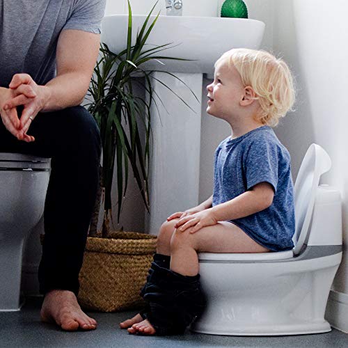 Book Cover Nuby My Real Potty Training Toilet with Life-Like Flush Button & Sound for Toddlers & Kids, White