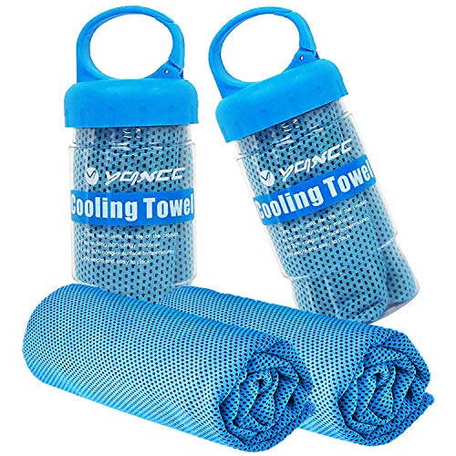 YQXCC 2 Pack Cooling Towel (47"x12") Ice Towel for Neck, Soft Breathable Chilly Towel, Microfiber Cool Towel for Yoga, Golf, Gym, Camping, Running, Workout & More Activities