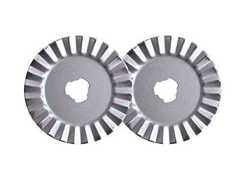 Decorative Rotary Pinking Blade 45mm 2 Pack by PerfectCare, Fits Fiskars, Olfa, Martelli, Dremel, Truecut, DAFA Rotary Cutter Replacement for Quilting Scrapbooking Sewing Arts&Crafts (45mm, 2pcs)
