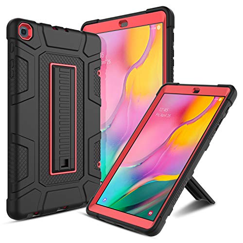Book Cover Galaxy Tab A 10.1 Case 2019, Elegant Choise Full-Body Rugged Heavy Duty Shockproof Armor Protective Cover Case with Kickstand for Samsung Galaxy Tab A 10.1 Inch/SM-T510 / T515 (Red)