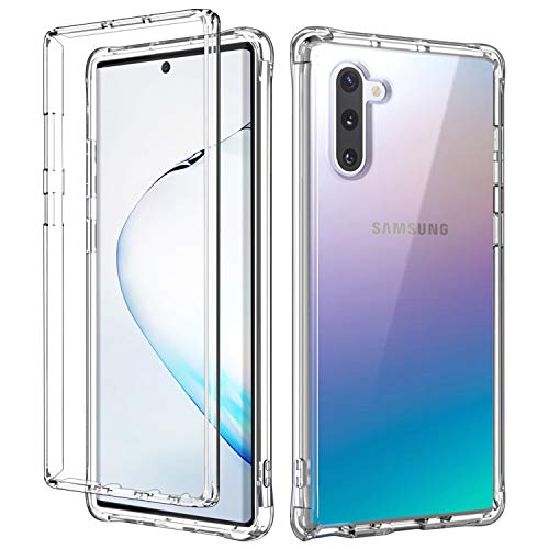 Book Cover SKYLMW Case for Galaxy Note 10,Dual Layer Shockproof Hybrid Soft TPU & Hard Plastic High Impact Protective Cover Cases fit Galaxy Note 10 2019 for Women/Men/Girls/Boys,Clear