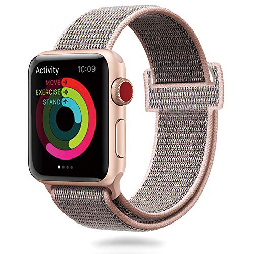 Book Cover FnKer Compatible for Apple Watch Band 42mm 38mm 40mm 44mm, Nylon Sport Loop Band, Compatible with Iwatch Series 4/3/2/1, for Women Men