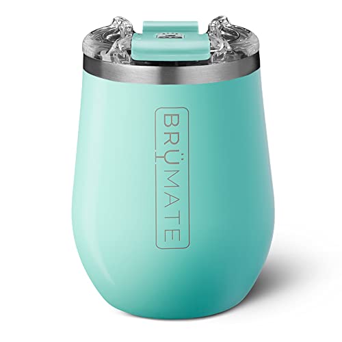 Book Cover BrüMate Uncork'd XL MÜV - 100% Leak-Proof 14oz Insulated Wine Tumbler with Lid - Vacuum Insulated Stainless Steel Wine Glass - Perfect For Travel & Outdoors (Seafoam)