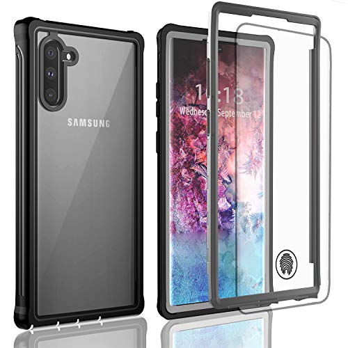 Book Cover Samsung Galaxy Note 10 Case, OWKEY Clear Full Body Rugged Heavy Duty Protection, Shock Drop Proof Impact Resist Slim Fit Cover with Free Screen Protector for Samsung Galaxy Note 10 6.3â€³, 2019
