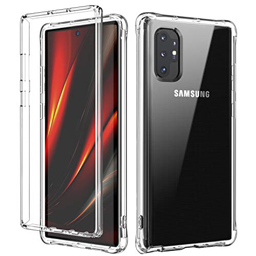 SKYLMW Galaxy Note 10 Plus Case,Note 10+ 5G Cover,Dual Layer Shockproof Hybrid Soft TPU & Hard Plastic High Impact Protective Cases fit Galaxy Note 10+ 2019 for Women/Men/Girls/Boys,Clear