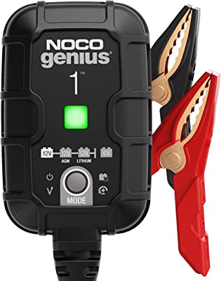 Book Cover NOCO GENIUS1, 1-Amp Fully-Automatic Smart Charger, 6V And 12V Battery Charger, Battery Maintainer, And Battery Desulfator With Temperature Compensation