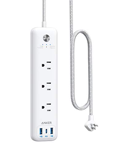 Book Cover Anker USB C Power Strip with Power Delivery, 3 Outlets and 30W 3 USB (1 USB C, 2 USB A) Surge Protector, PowerPort Strip PD 3 with 6ft Long Extension Cord, Flat Plug, for Home, Office, and Dorm Room