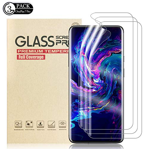 Book Cover Oneplus 7 Pro Screen Protector by YEYEBF, [3 Pack][Screen Unlocking Uncompromised] [100% Case Friendly] HD Clear Nano Full Coverage TPU Film Screen Protector Cover Shield for Oneplus 7 Pro