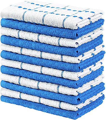 Book Cover Utopia Towels Kitchen Towels, Pack of 12, 15 x 25 Inches, 100% Ring Spun Cotton Super Soft and Absorbent Blue Dish Towels, Tea Towels and Bar Towels