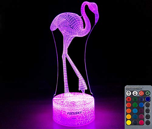 Focusky Flamingo Night Light for Kids,Dimmable LED Nightlight Bedside Lamp,16 Colors+7 Colors Changing,Touch&Remote Control,Best Flamingo Toys Birthday for Girls Boys (Flamingo)