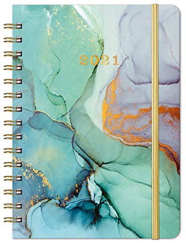 Book Cover 2021 Planner - Weekly, Monthly and Yearly Planner with Prelabeled Monthly Tabs, Thick Premium Paper, 6.3