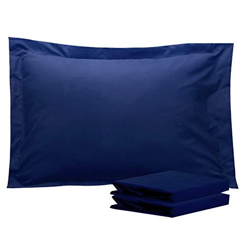 Book Cover NTBAY 100% Brushed Microfiber Standard Pillow Shams Set of 2, Soft and Cozy, Wrinkle, Fade, Stain Resistant, Standard, Navy