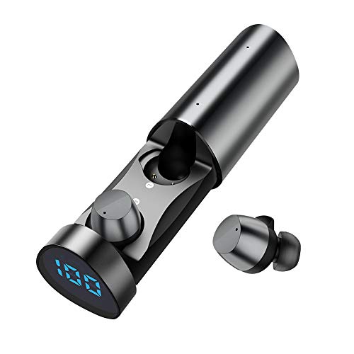 Book Cover True Wireless Earbuds Bluetooth 5.0 Headphones, Stereo Bass Earphones CVC 6.0 Bluetooth Earbuds 4 Hrs Non-Stop Playtime 20 Hrs with Charging Case IPX5 Waterproof Built-in Mic
