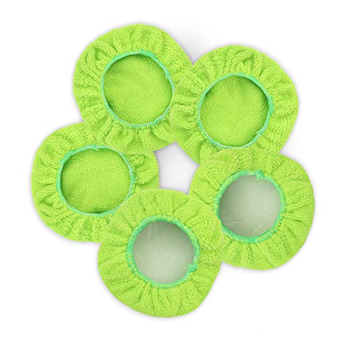 Book Cover Car Care Replaced Microfiber Clothes for XINDELL Windshield Cleaning Brush Cotton Terry Washable Car Washing Pads - 5 Inch Diameter, Green, 5 Pack (Square)