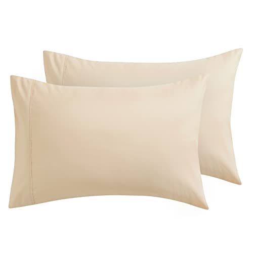 Book Cover Bedsure Queen Pillowcases Set of 2 - Taupe Pillow Cases Queen Size 2 Pack 20 x 30 inches, Brushed Microfiber, Pillow Case Covers with Envelop Closure