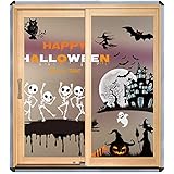 Artiflr 3 Pack Halloween Decorations Window Clings Decor, Cute Pumpkin Ghost Trick or Treat Kids School Home Office Accessories Party Supplies Gifts