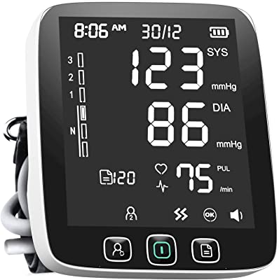 Book Cover ALL NEW 2021 LAZLE Blood Pressure Monitor - Automatic Upper Arm Machine & Accurate Adjustable Digital BP Cuff Kit - Largest Backlit Display - 200 Sets Memory, Includes Batteries, Carrying Case