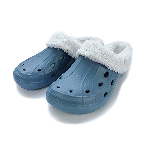 Iprome Garden Clog Shoes with Removable Fur Lined Slippers Warm Sandals Multi-Use for Men Women
