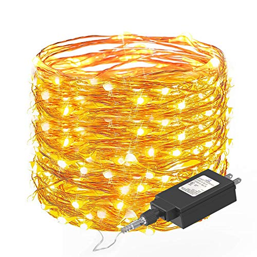 Ittiot Fairy String Lights 33ft with 100 LEDs, Christmas Lights Waterproof Outdoor & Indoor Decorative Lights for Bedroom, Garden, Patio, Parties, UL Power Supply Copper Wire Lights