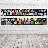 2 Pack Inspirational Classroom Banner for Teacher Positive Banner Motivational Classroom Banner Poster for Teacher Students Classroom Decorations