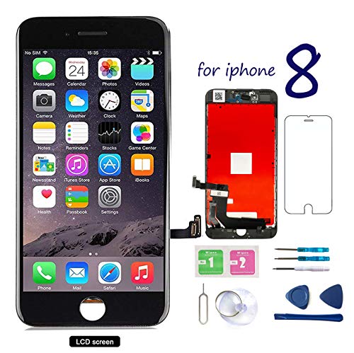 Screen Replacement for iPhone 8 Black 4.7 Inch LCD 3D Touch Screen Digitizer Display with Free Repair Tool Kits Compatible with A1863 A1905 A1906