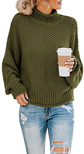 SVALIY Womens Oversized Turtlenecks Sweaters Batwing Long Sleeve Chunky Pullover Knit Jumper