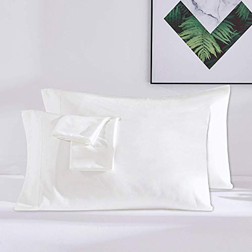 Book Cover Dreaming Wapiti Pillow Cases, 100% Washed Microfiber Pillowcase King for Hair and Skin -2 Pack with Envelope Closure (Pure White)