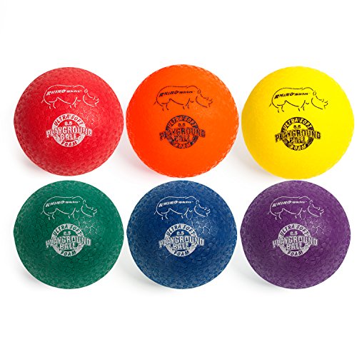 Champion Sports Playground Ball Set: Six Large Rhino Skin Soft Inflatable Balls for Kids Outdoor & Backyard Games, School & Gym Class