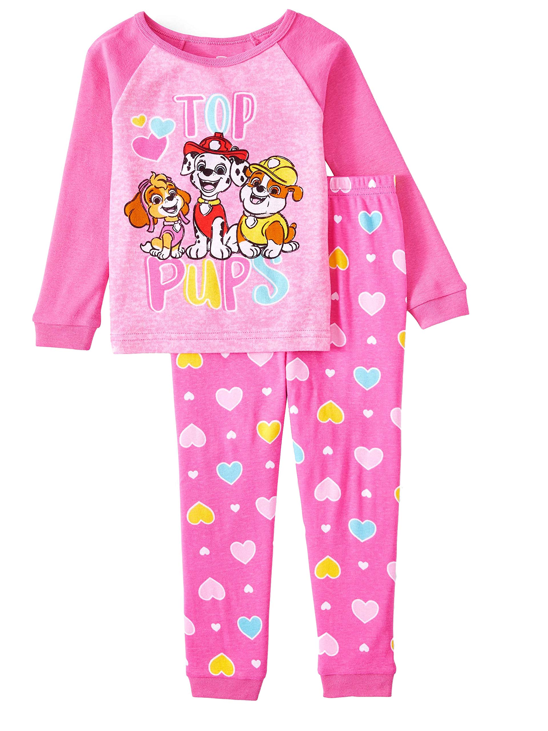 Nickelodeon Paw Patrol Top Pups Toddler Girls 2 Piece Sleepwear Pajama Set (4T)