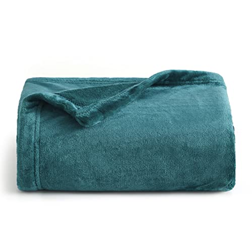 Book Cover Bedsure Fleece Blanket Twin Blanket Emerald Green - 300GSM Soft Lightweight Plush Cozy Twin Blankets for Bed, Sofa, Couch, Travel, Camping, 60x80 inches