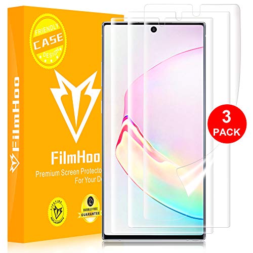 Book Cover FilmHoo[3 Pack] Samsung Galaxy Note 10 Plus Screen Protector, Note 10+/Note 10 Plus 5G Screen Protector 2019[Not Glass] Full Coverage,Lifetime Replacement Warranty