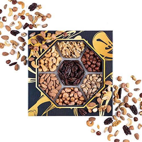 Book Cover Assorted Mix Nuts Platter, Perfect Nuts Gift Baskets for Christmas, Gourmet Nuts Feast Ideas, Ideal Gift for Mothers and Fathers Day