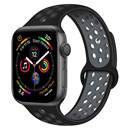 Acrbiutu Bands Compatible with Apple Watch 38mm 40mm 42mm 44mm, Soft Silicone Breathable Replacement Sport Accessory Strap Wristband for iWatch Series 1/2/3/4/5