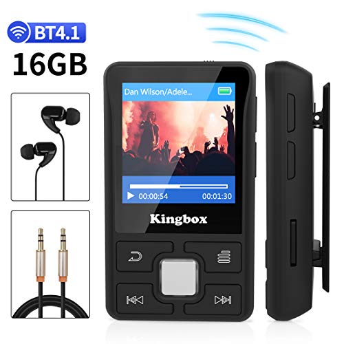 MP3 Player with Bluetooth 16GB, Clip MP3 Player Portable Lossless Sound with FM Radio Voice Recorder E-Book, Support up to 128GB