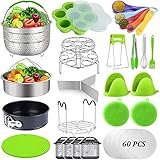 87 Pcs Pressure Cooker Accessories Set Compatible with Instant Pot Accessories 6 Qt 8 Quart, 2 Steamer Baskets, Springform Pan, Egg Rack, Egg Bites Mold, Steamer Rack Trivet, Parchment Papers & More
