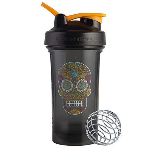 Book Cover BlenderBottle Sugar Skull Pro Series 24-Ounce Shaker Bottle, Black/Colorful