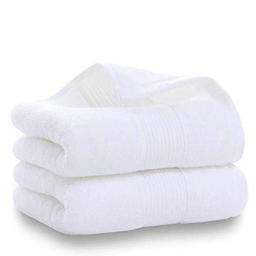 Book Cover Years Calm 2 Pack Cotton Hand Towels, Durable Highly Absorbent Soft Washcloth, Towel for Hotel Bathroom, 13 x 29 Inch (White)