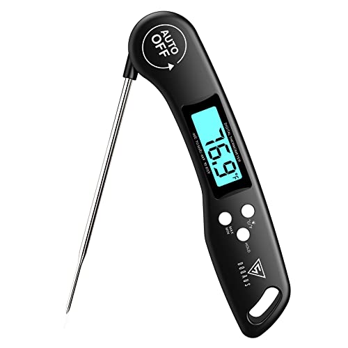 DOQAUS Digital Meat Thermometer, Instant Read Food Thermometer for Cooking, Digital Kitchen Thermometer Probe with Backlight & Reversible Display, Cooking Thermometer for Turkey Candy Grill BBQ