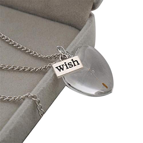Isopeen Fashion Dandelion Seed Necklace Crystal Ball Pendant Long Chain Lover Gifts Pendant Necklaces For Girls Women