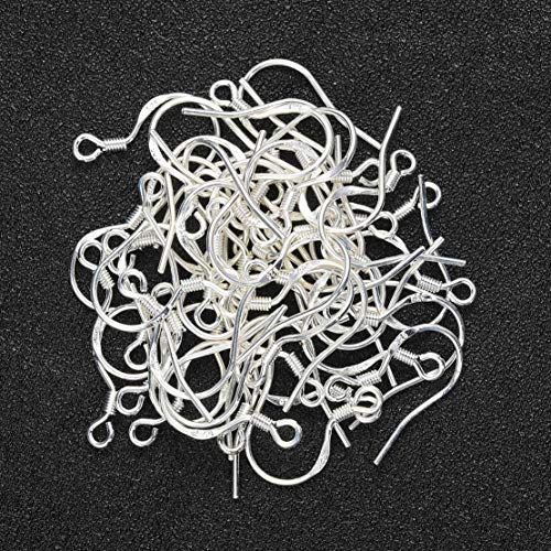 Book Cover 48Pcs/24Pairs 925 Sterling Silver Earring Hooks Hypoallergenic Silver Jewelry Making Supplies Findings Ear Wires Fish Hooks Nickel Free