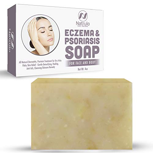Book Cover Eczema Soap Bar for Face and Body â€“ All Natural Dermatitis, Psoriasis Treatment for Dry Itchy Flaky Skin Relief â€“ Gentle Detoxifying, Healing, Anti-Itch, Cleansing Skincare Remedy - 4 oz Made in USA