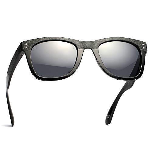 FUNCOSY unisex-adult DDCX33006-POLARIZED Square Sunglasses for Men Women Black Size: Medium