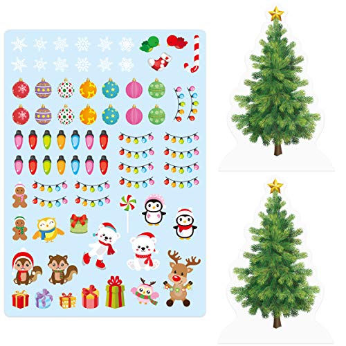 Book Cover Holiday Craft Make A Christmas Tree Stickers Christmas Tree Cutouts Christmas Scene Stickers for Kids Classroom Craft Party Supply