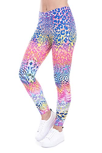 Jasfura Womens Workout Sports Yoga Leggings Printed Pants Stretchy Regular and Plus Size