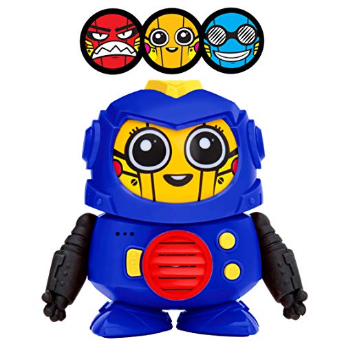 Power Your Fun Tok Tok Voice Changer Robot Toys - Mini Talking Robots for Kids with 3 Robot Voices and LED Faces for Ages 3 and Up, Blue