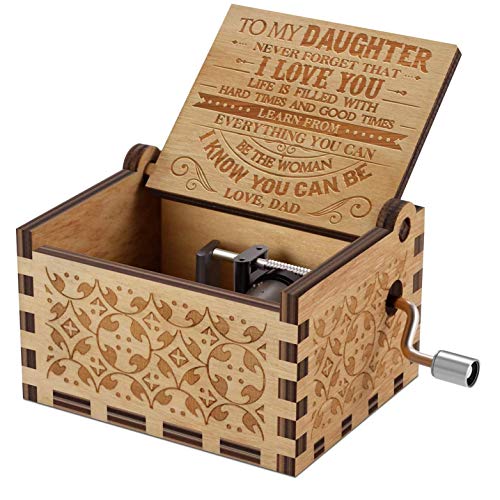 Engraved Music Box - You are My Sunshine, Gift for Daughter from Dad - Never Forget That I Love You