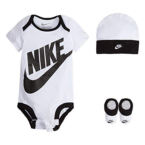 NIKE Children's Apparel Baby Hat, Bodysuit and Bootie Three Piece Set Socks