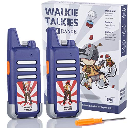 Book Cover Walkie Talkies for Kids, Handheld Long Range with Belt Clip for Kids Fun at The Touch of a Button Compatible with Nerf Party, Fun at The Touch of a Button, Set of 2