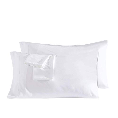 Dreaming Wapiti Pillow Cases, 100% Washed Microfiber Pillowcase Queen for Hair and Skin -2 Pack with Envelope Closure (Pure White)